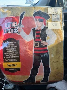 Toddler Pirate Costume - Black & Red